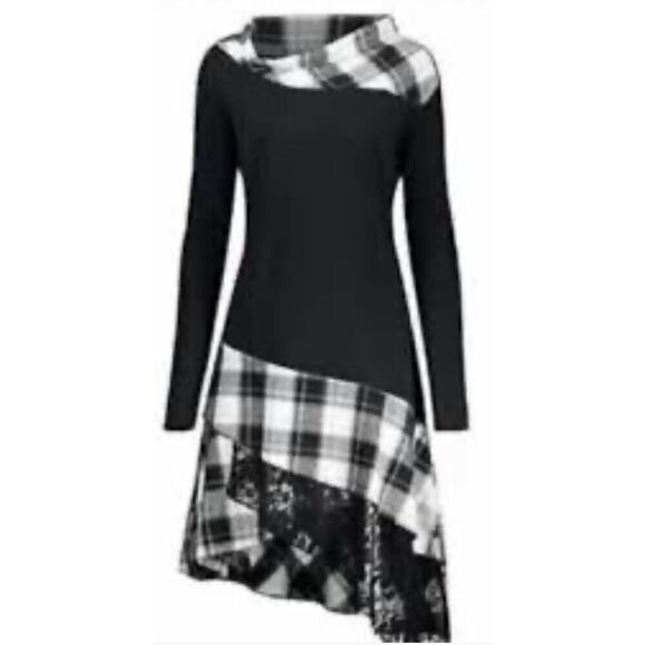 RoseGal 60s-inspired Dress Plus Size Tunic Black - Size 1X (14) - Picture 1 of 9